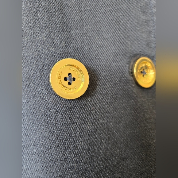 Juicy Couture Y2K Navy Peacoat, Branded Gold Buttons. Nautical Lining. Size L - Picture 3 of 15